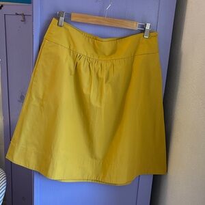J. Crew Yellow Skirt NWT pockets fully lined 100% Cotton pleats Mustard Gold